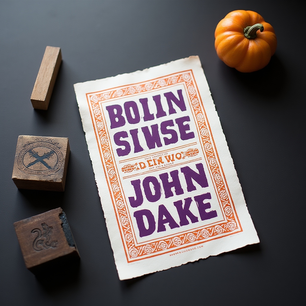 Hotový letterpress plakát z kurzu dílny